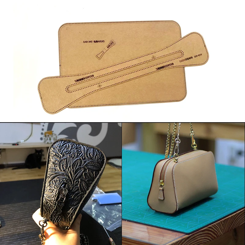 

19.5x10.5cm Personality Fashion Shoulder Underarm Bag Sewing Pattern DIY Leather Craft Kraft Paper Sewing Template