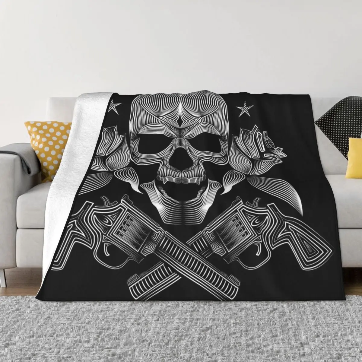 

Guns N Roses Plaid Blanket Flannel Printed Hot Movie Cartoon Multi-function Soft Throw Blankets for Home Car Bedspreads