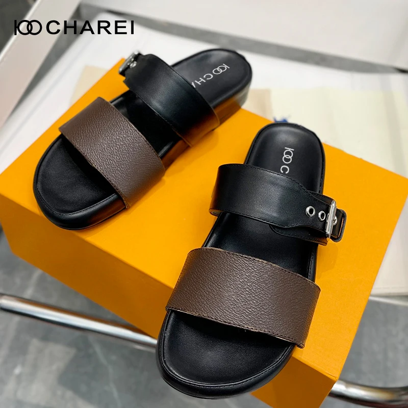 

2022 new summer chare Italian counter flat bottom slippers full of personality the same women's shoes for big stars high quality