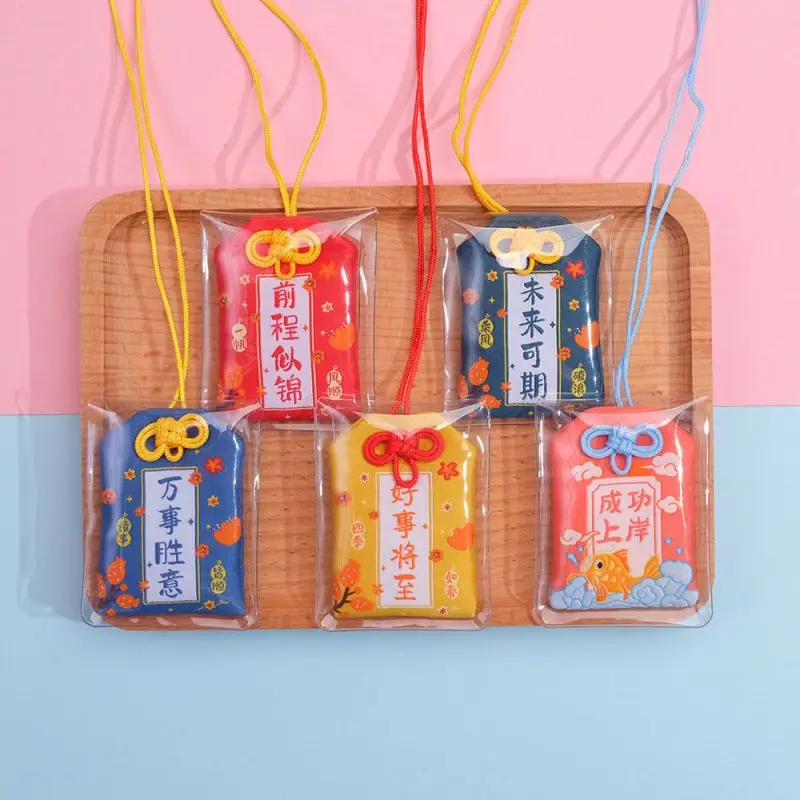 

Creative Wish Keychains Japan Omamori Amulet Car Pendant Pray Healthy Wealth Lucky Cat Pendant Keyring For Couple Friends Gifts
