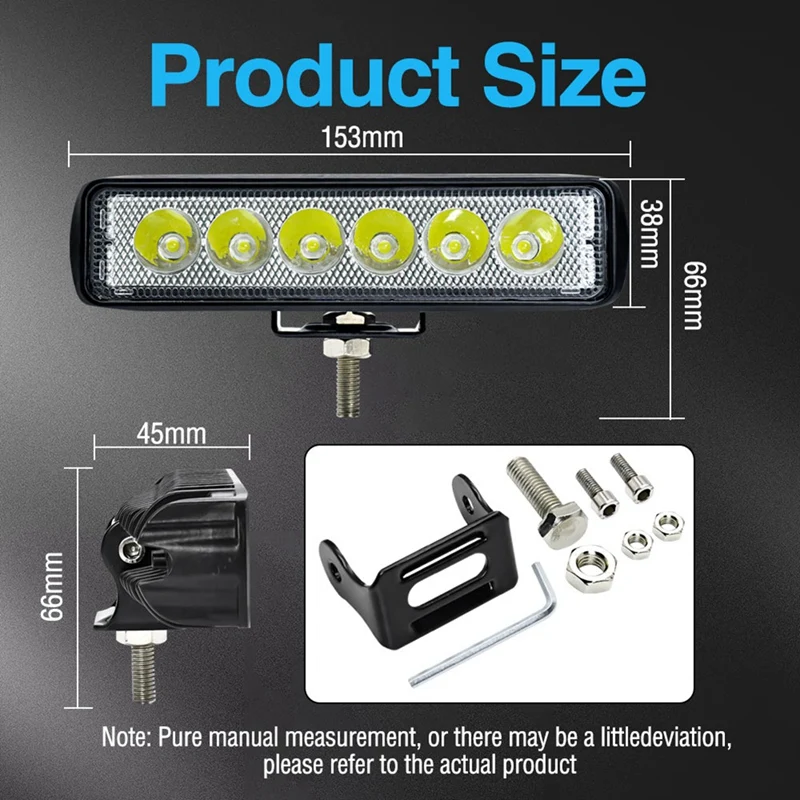 Рабочая подставка для внедорожника 6 дюймов 6000K 30 Вт