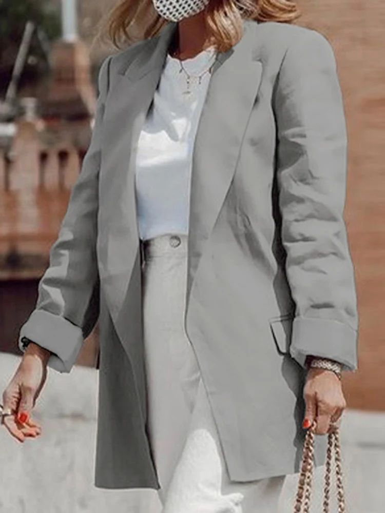 

Celmia Fashion Workplace Formal Blazer Women Blazer 2022 Casual Suit Collar Long Sleeve Buttons Streetwear Suits Office Lady
