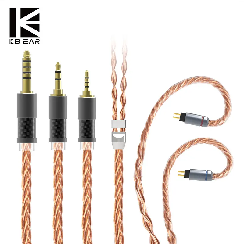 

KBEAR Crystal-C 8 Core 7N OCC Upgrade Earphone Cable Adopting PVC 152 Strands Litz Wired Earbuds Accessories KBEAR Aurora INK