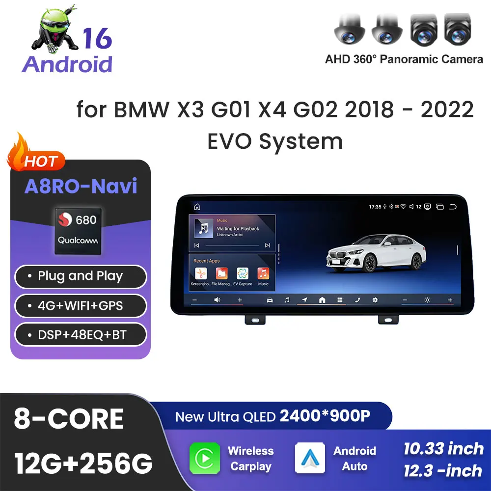 Фото для BMW X3 G01 X4 G02 2018 - 2022 EVO System BT Автомобильное радио Мультимедийный плеер Android 16 GPS 4G Carplay DSP Стерео WiFi Автоинструменты №1
