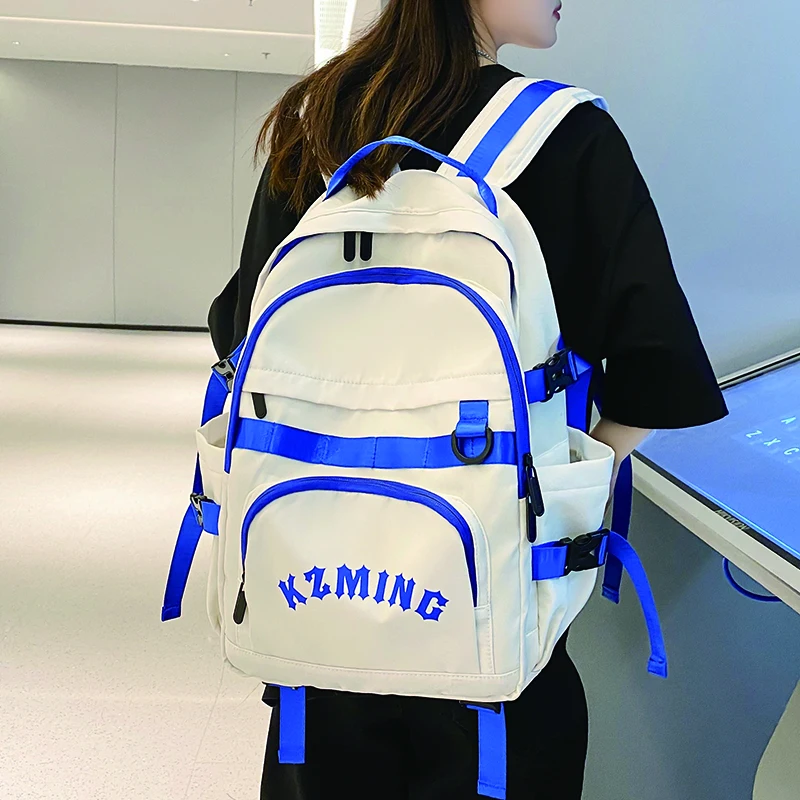 

Новинка 2023, Женский нейлоновый рюкзак для девочек-подростков, однотонный школьный ранец, вместительный дорожный рюкзак, высококачественный Женский рюкзак