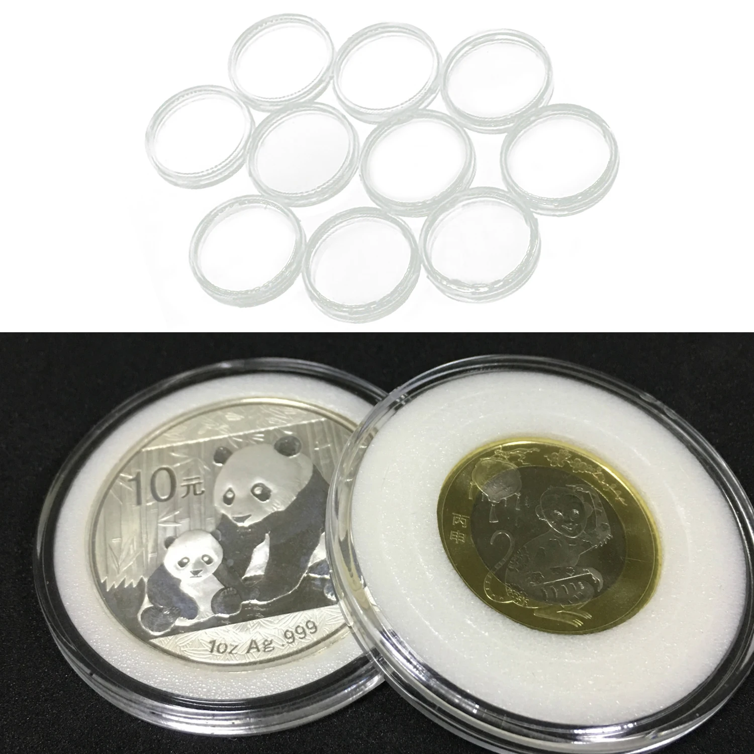 

10PCS 40mm Transparent Plastic Round Coin Cases Holder Capsules Container for Commemorative Coins Medal Collection DIY Craft Toy
