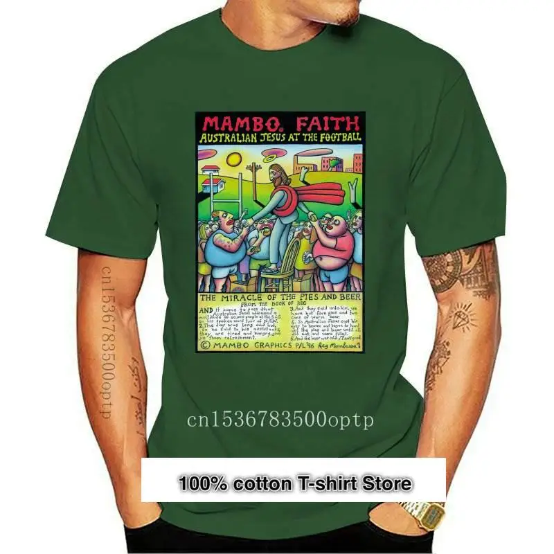 

Camiseta vintage rara MAMBO FAITH, camisa de Jesús australiano REG MOMBASSA, color negro, talla S-2XL