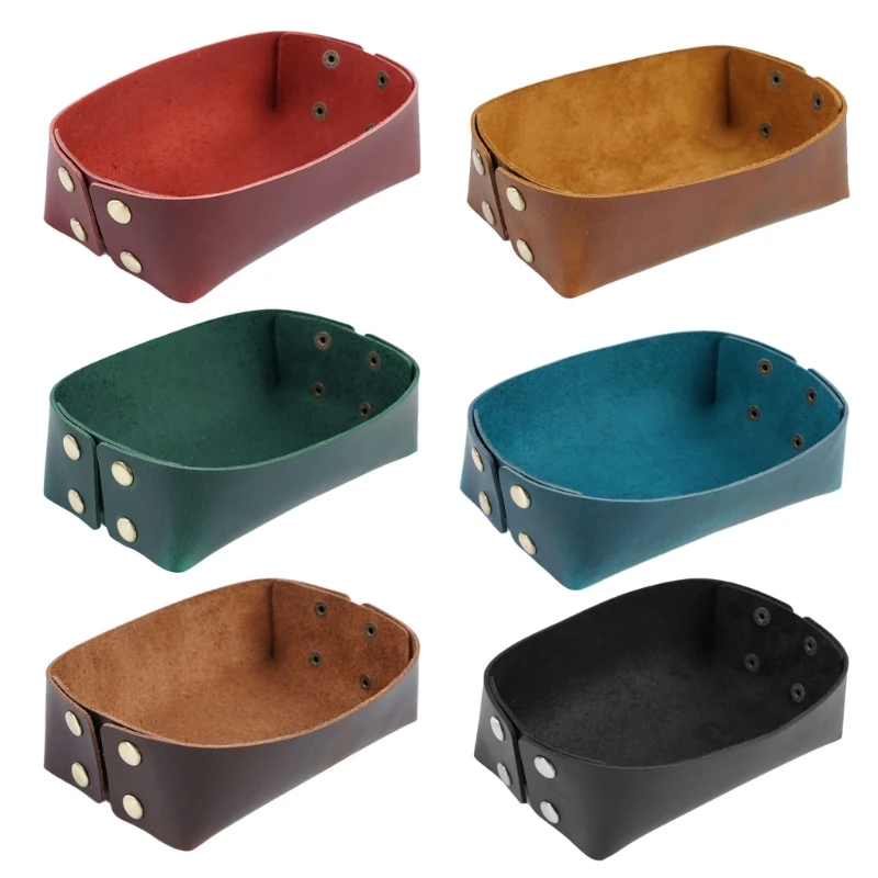 

Leather Dice Tray Practical Valet-Tray Office-Desktop Storage Box EDC-Dump Tray