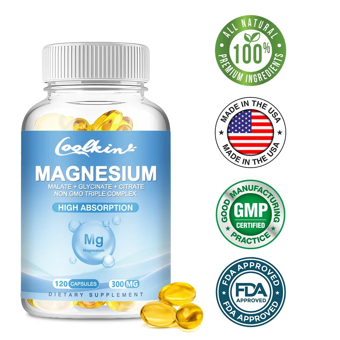 

Premium Triple Magnesium Complex | 300 Mg Magnesium Glycinate, Magnesium Malate for Muscle Relaxation, Sleep and Energy