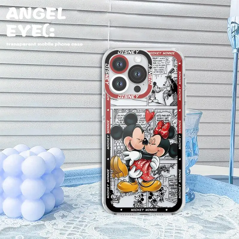 Чехол для телефона iPhone 14 13 12 Mini 11 Pro Max 15 8 X XR XS MSX 6 6S 7 SE 15Plus Прозрачный чехол Disney Mickey