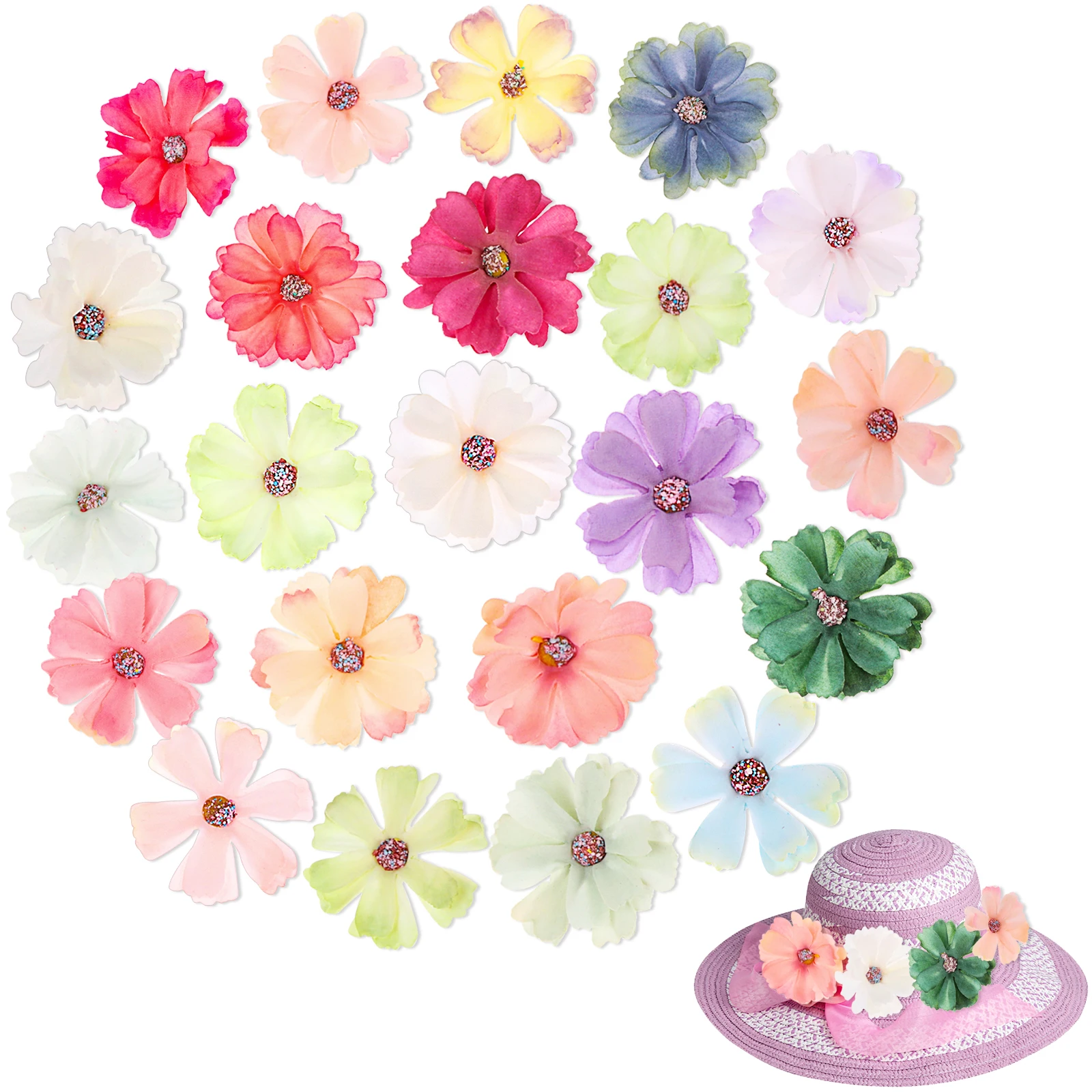 

110 Pcs Silk Flowers in Bulk, Wholesale Silk Gradient Orchid Artificial Flower