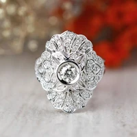 new ethnic style goldsilver color palace rings for women white cz stone inlay fashion jewelry noble wedding party gift ring