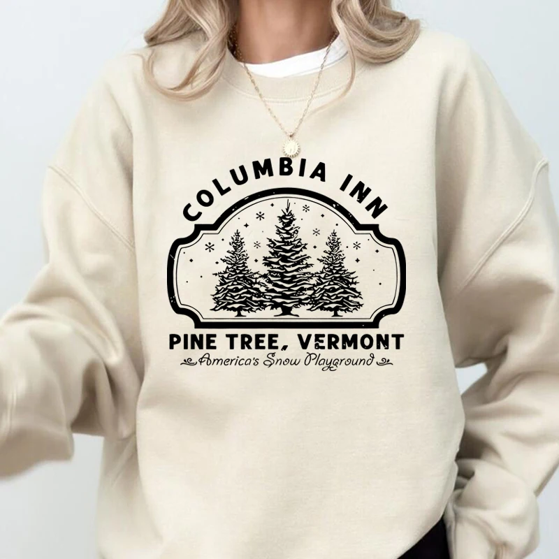 Columbia Inn Pine Tree Vermont Рождественский свитшот Женская одежда Пуловер в стиле