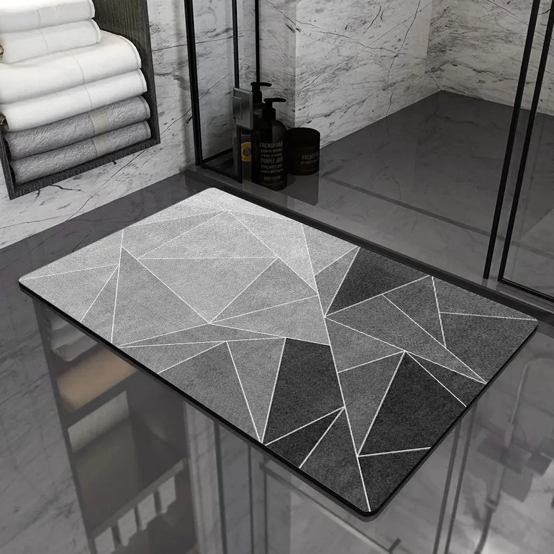 

Technical Fleece Fabric Anti-skid Pad Bathroom Instant Dry Carpet Strong Water Absorption Modern Minimalist Non-Slip Foot Pads