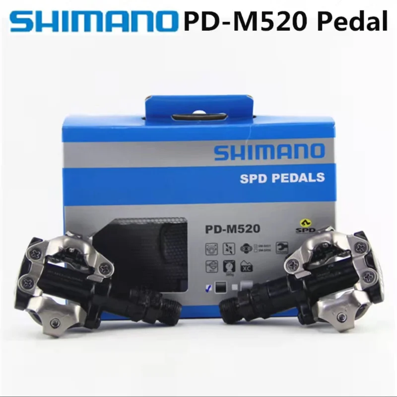 Педали Shimano PD M520 M540 без туклипсов SPD запчасти для горного велосипеда Оригинальные