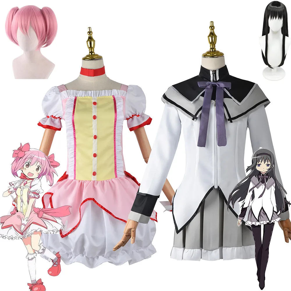 

Костюм для косплея аниме Puella Magi Madoka Magica Kaname Akemi Homura костюм для взрослых унисекс Топ юбка платье парик на Хэллоуин милый костюм Loli