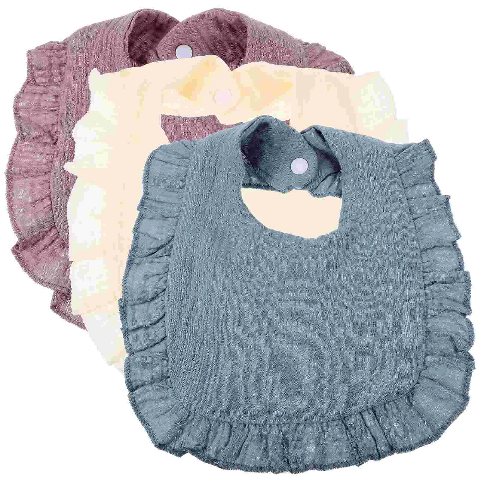 

3 pcs Baby Teething Bibs Infant Drool Bibs Cotton Drooling Bibs Baby Girl Bibs