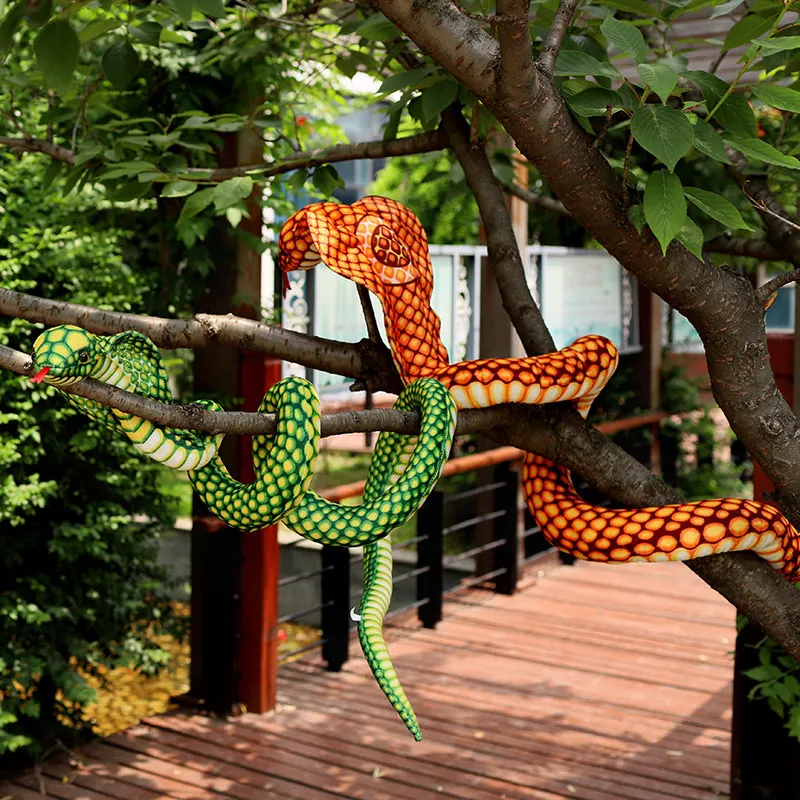 

200/300CM New 3D Simulation Cobra Snake ToySnake Animal Plush Toys Children Toys Home Decor Birthday Tricky Prank Gifts