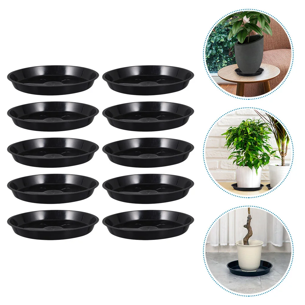 

10 Pcs Flower Pot Tray Bonsai Plastic Flowerpot Bases Pots Pans Plates Gardening Water Trays Ground