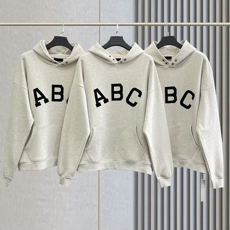 

Lorenzo NEW Jerry Hoodie Essentials Season 7 Main Line ABC Flocking letter Best Quality 1:1 High Street Sweatshirt Pullover