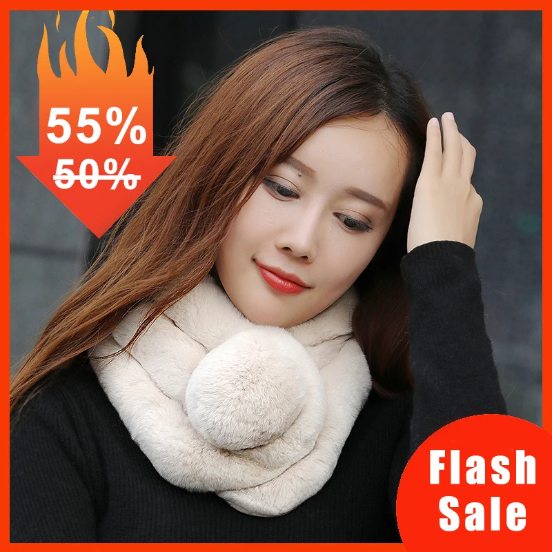 

Winter Warm Faux Fur Scarf Women Thick Imitation Rabbit Fur Snood Soft Furry Cross Bib Girls Outdoor Warmer Plush Neck Collar