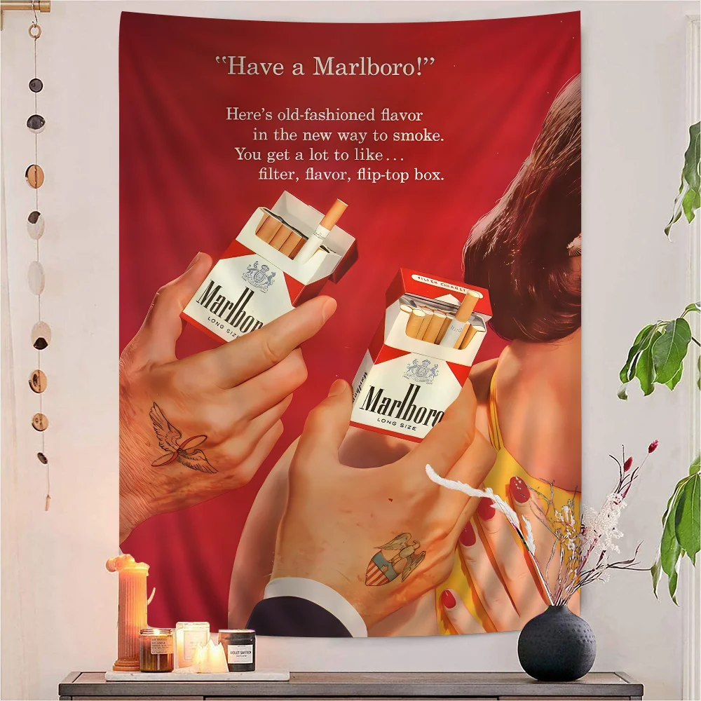 M-Marlboro винтажные сигареты с принтом большой настенный гобелен дешевые настенные