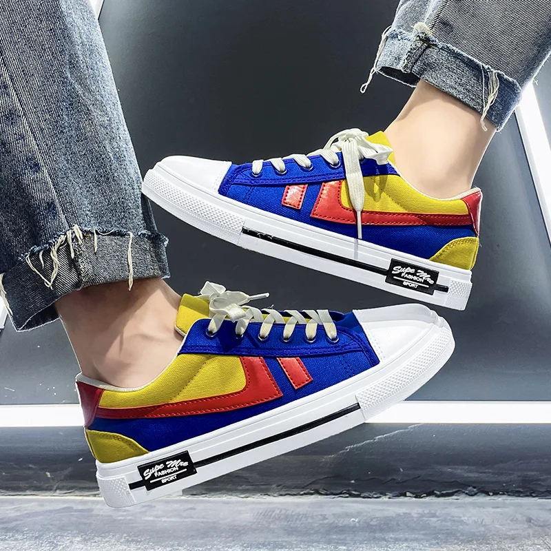 Hot Sale Couple Skateboard Shoes Men Women 2022 Fashion Colorful Vulcanized Sneakers Men Flats Breathable Low Top Canvas Shoes