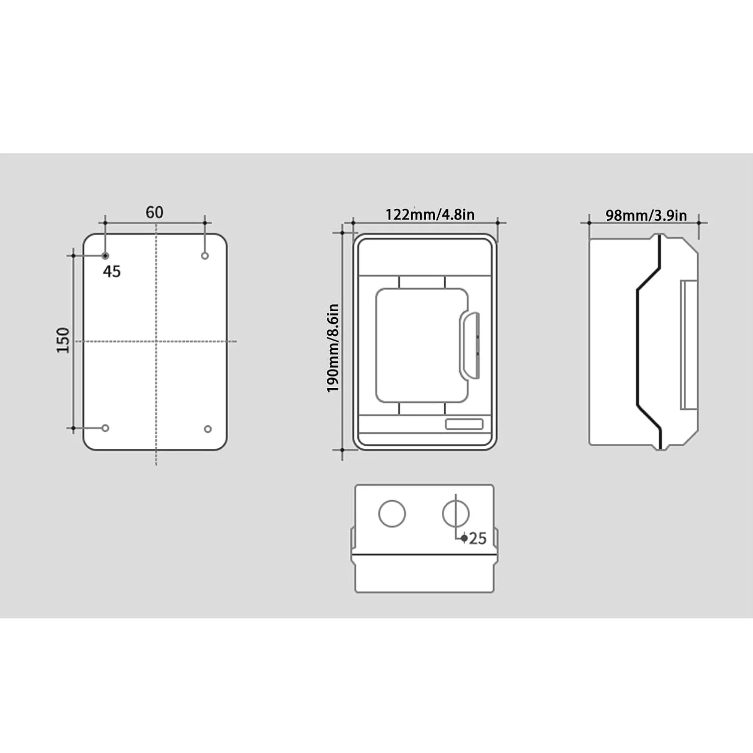 Пластиковая уличная электрическая водонепроницаемая распределительная коробка