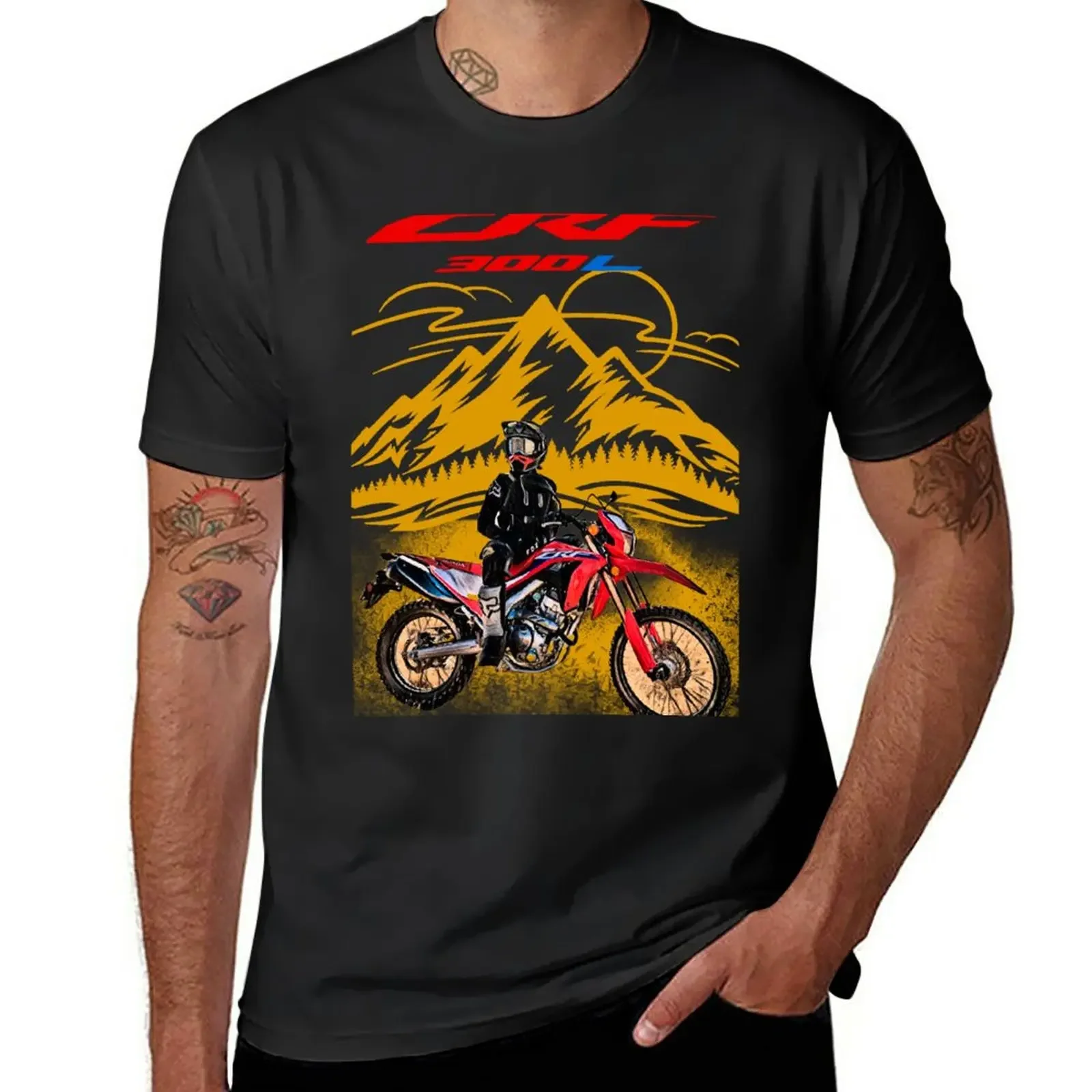 Мужская футболка с принтом горы CRF 300 L