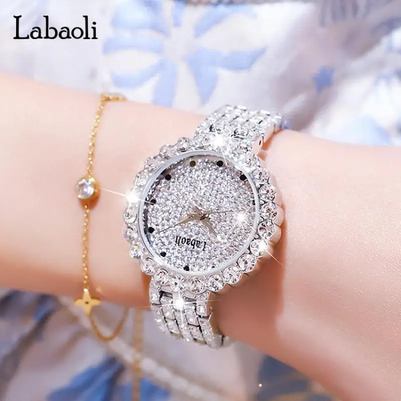

Luxury Womens Watches Gold Crystal Ladies Bracelet Watch Fashion Quartz Wristwatches Relogio Feminino Stainless Steel Clock