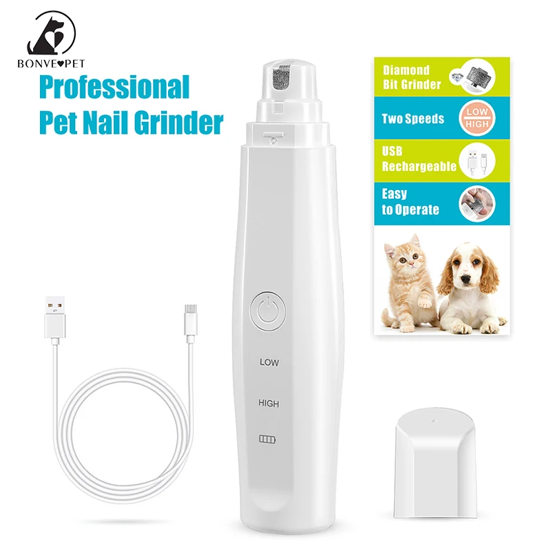 

Rechargeable Electric Nail Clipper For Dogs Grooming 2 Speeds Trimmer USB Pets Nail Grinder For Cats Pet Accessories