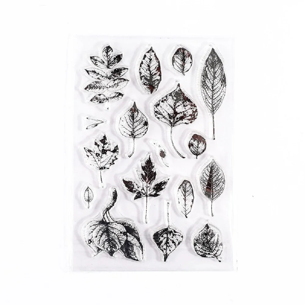 

Leaf Silicone Craft Background Clear Silicone Stamps for DIY Scrapbooking Card Making Decoration Supplies Kids Crafts
