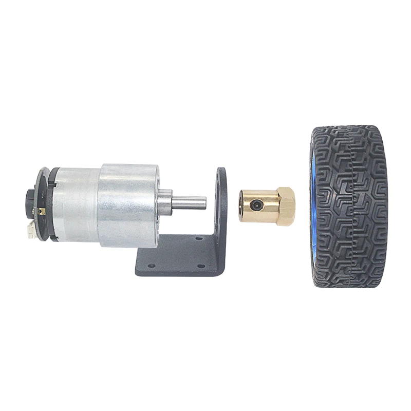 

Aslong 12V 24V DC Gear Motor With Hall Encoder Couplings Wheel kit For DIY Smart Robot JGB37-520