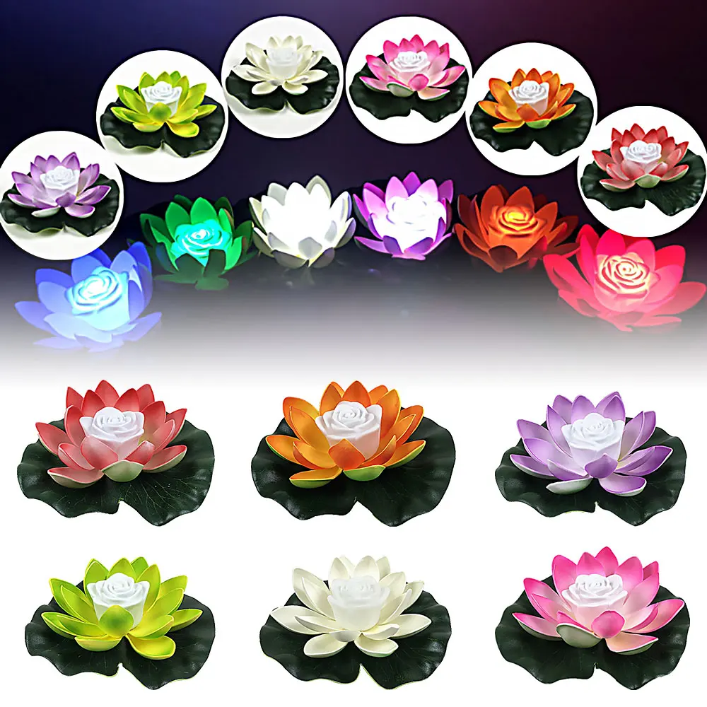 Цветной плавающий Лотос искусственный цветок Реалистичная водяная Лилия