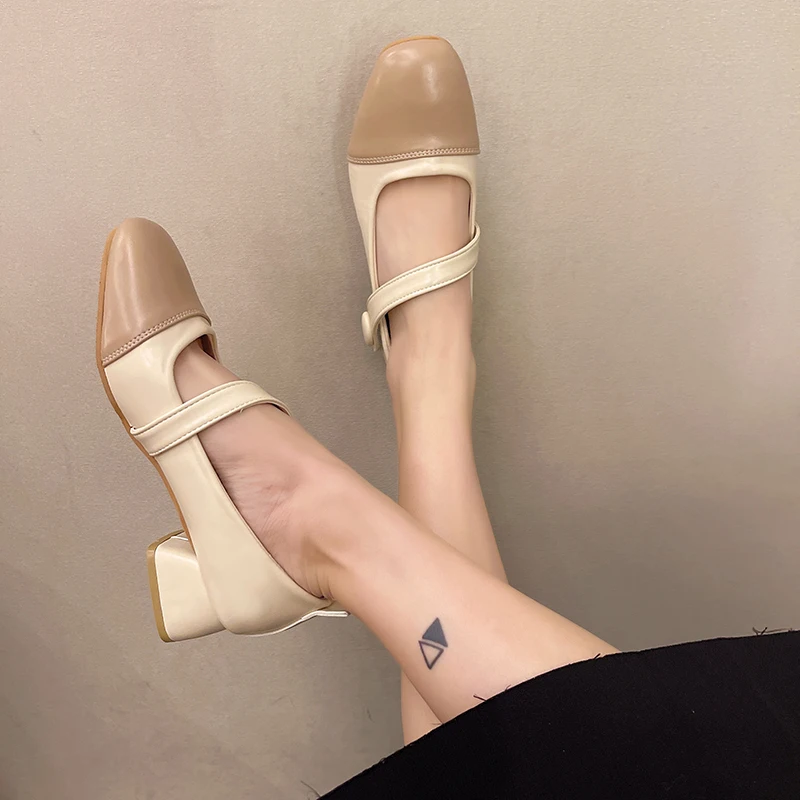 

Shoes On Heels All-Match Elegant Casual Female Sneakers Clogs Platform Dress Flats Women Modis Square Toe Shallow Mouth Summer C