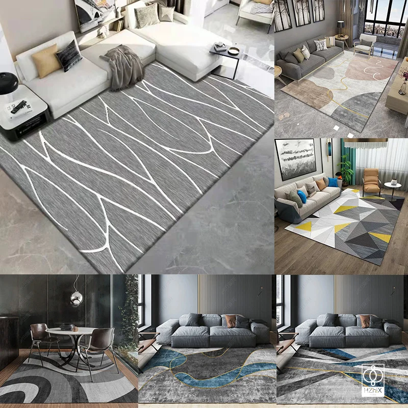 

Geometric Printed Simple Nordic Carpet Light Luxury Washable Floor Mat Large Area Lounge Rugs Modern Home Living Room Decoration