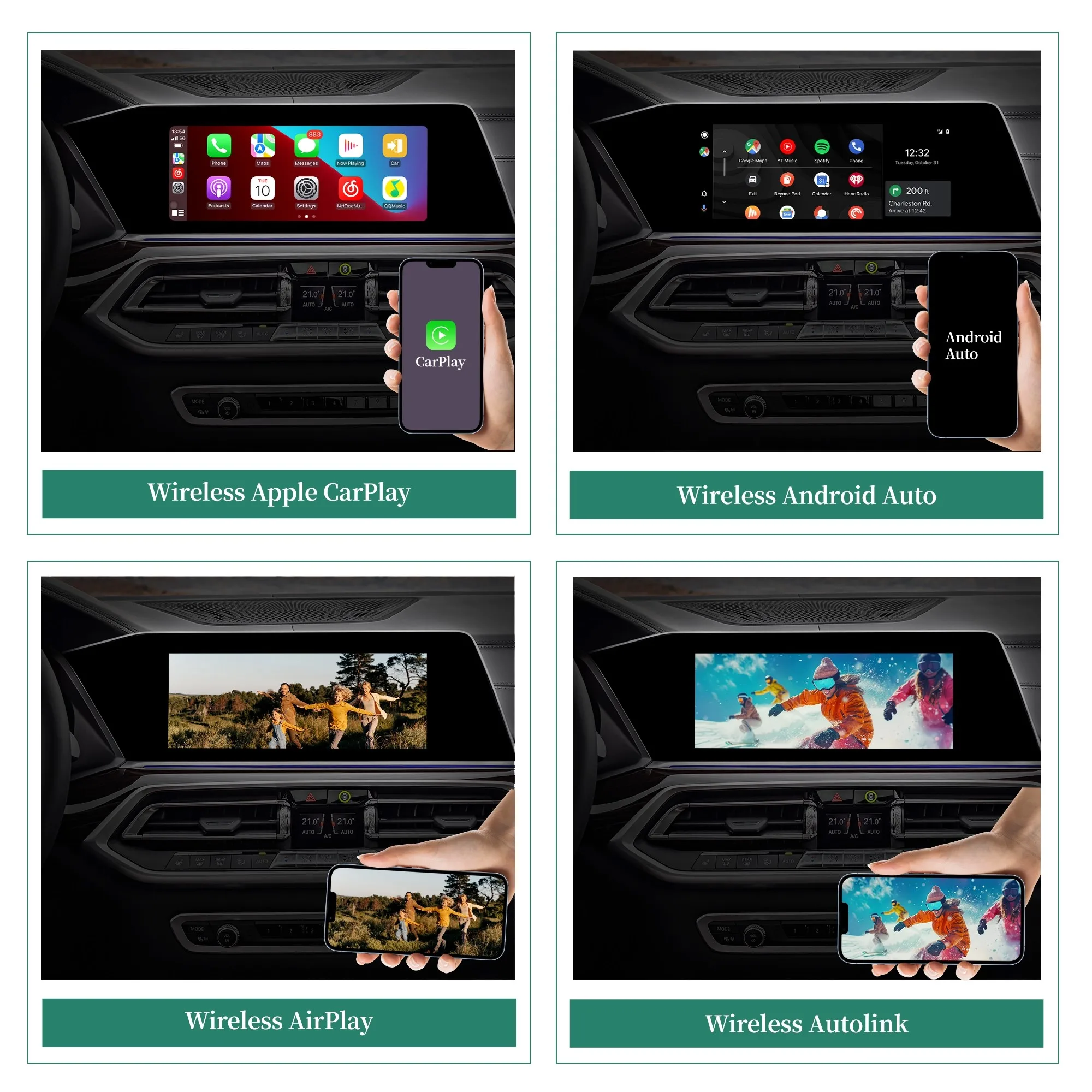 ODTOPCAR Ai CarPlay Box для BMW idrive ID8 Система Android 13 беспроводной Apple и Авто Netflix Spotify TikTok