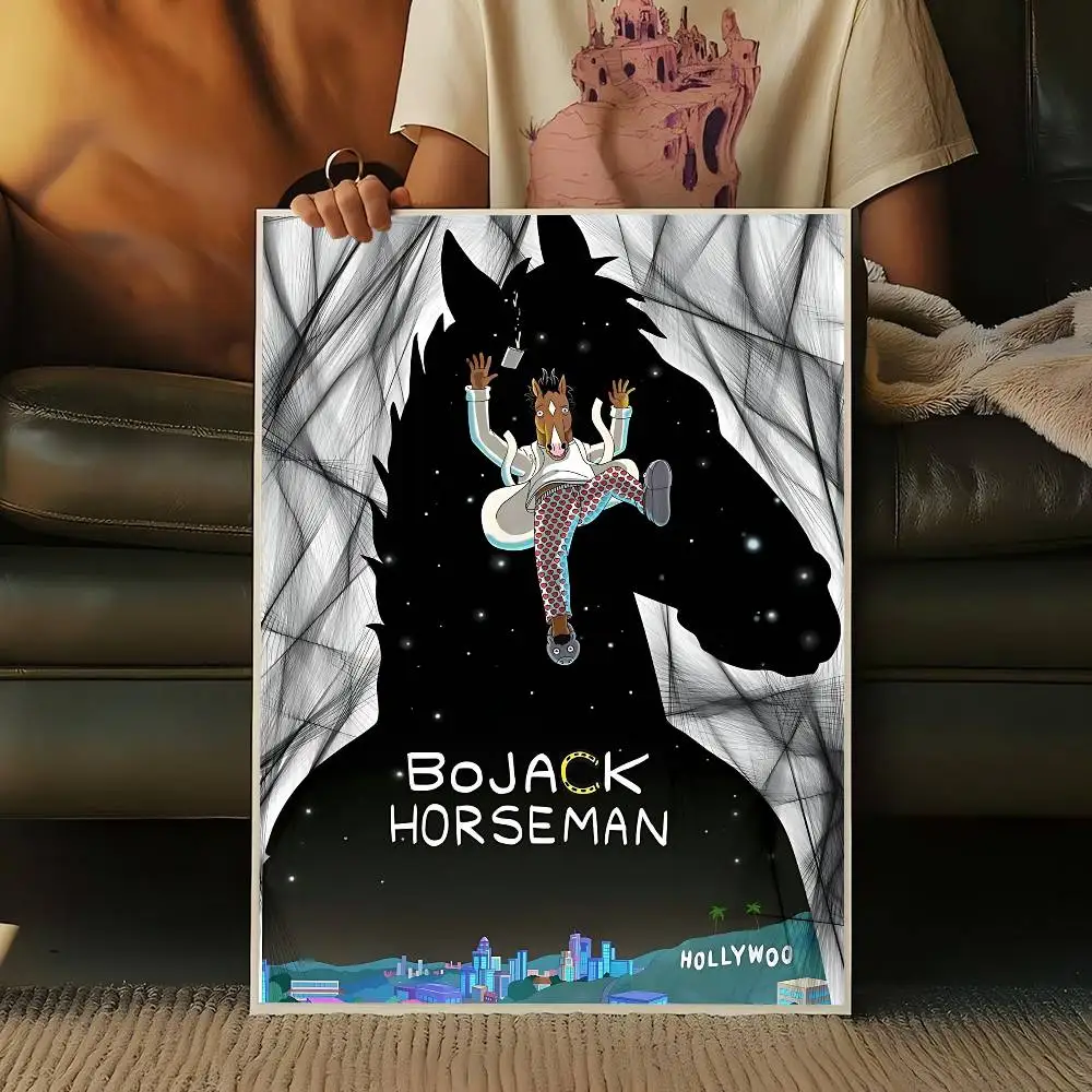 Фото Забавные винтажные постеры B-BoJack Horsemans, принты на белой бумаге, постеры, художественные работы, декор для комнаты в стиле кавайи №4