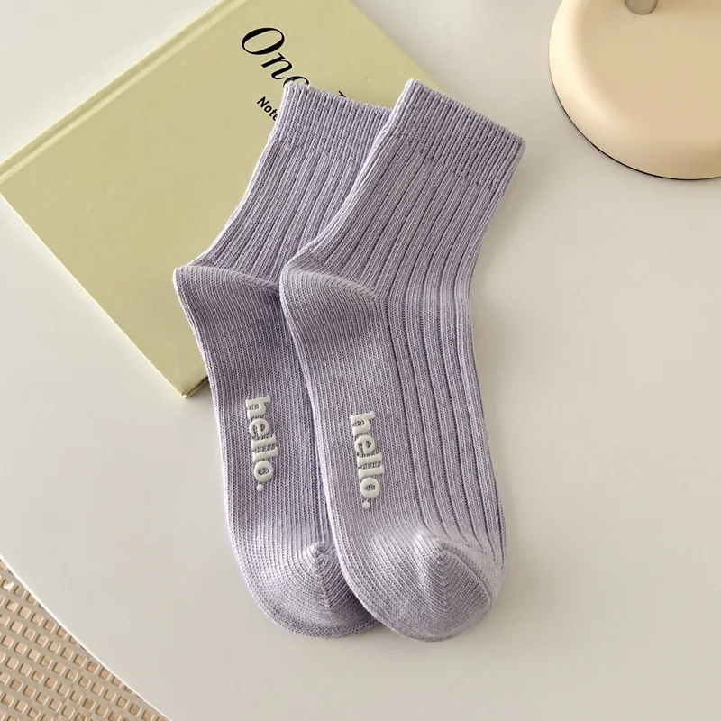 Cute Women's Socks Japanese Fashion 2023 New Spring Summer Female Cotton Socks Soft Breathable Absorb Sweat Fresh Colorful Socks