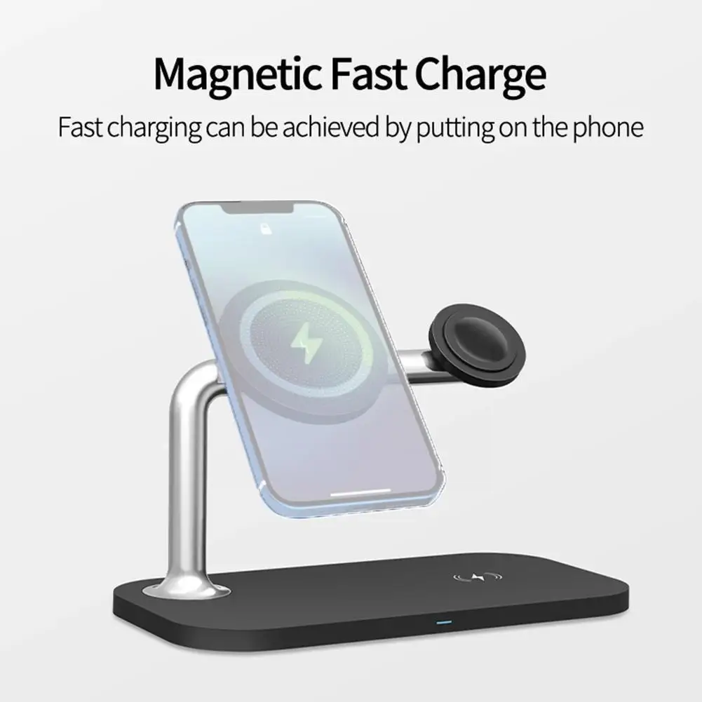 

Магнитное Беспроводное зарядное устройство 3 в 1, 15 Вт, подходит для IPhone12/13, Зарядная база, подходит для часов 6 SE Airpods Pro 2, зарядное устройство S...