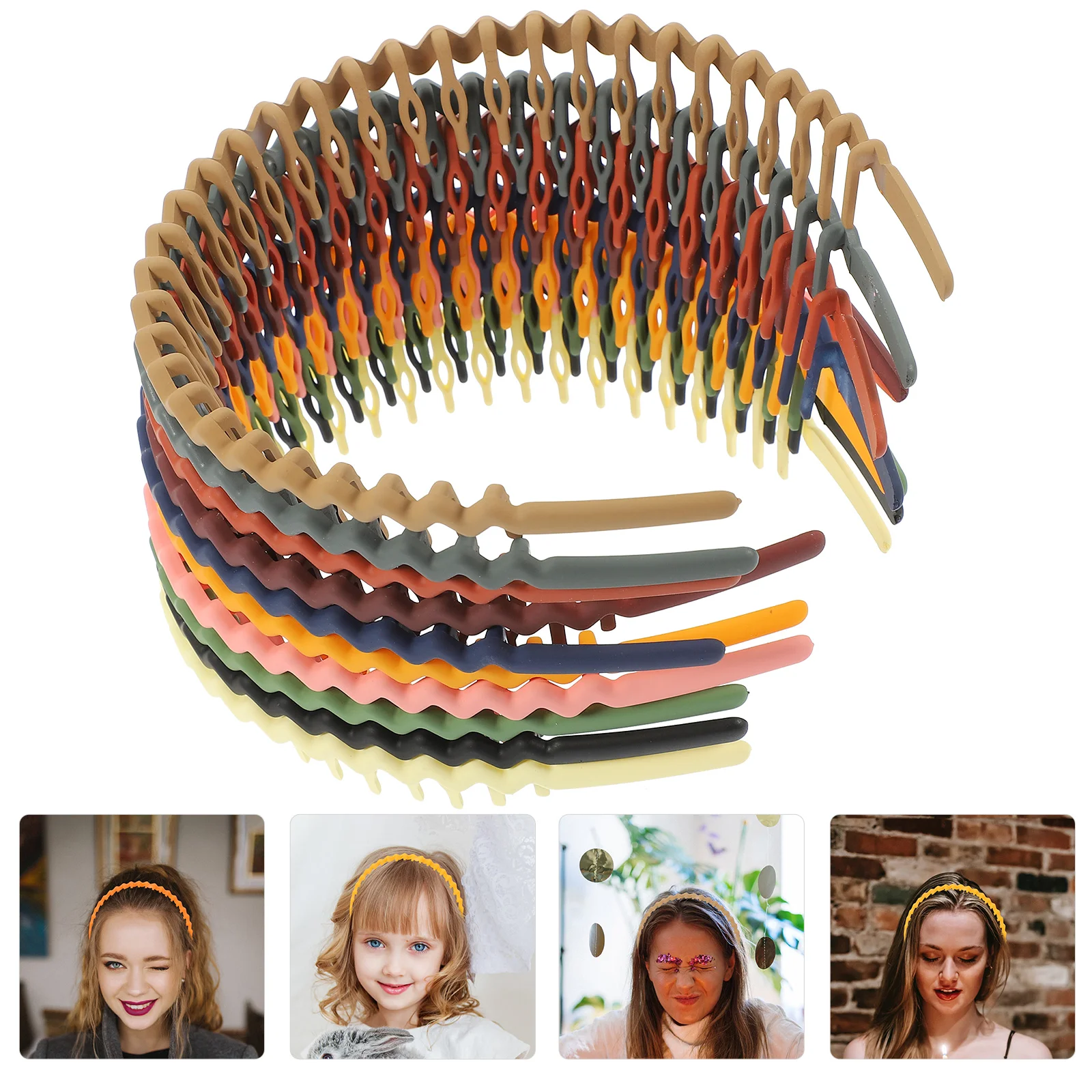 

10pcs Teeth Headband Simple Head Bands Face Washing Hairbands Plastic Headbands for Women