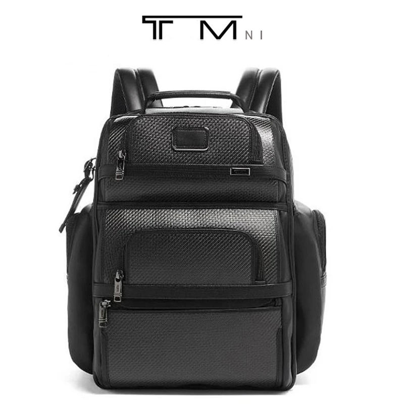 2603579d3 men's business full leather carbon fiber rechargeable Backpack