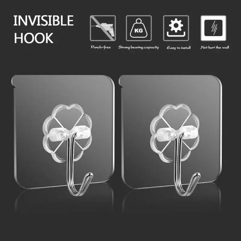 

2/4/6PCS 6x6cm Transparent Strong Self Adhesive Door Wall Hangers Hooks Suction Heavy Load Rack Cup Sucker for Kitchen Bathroom