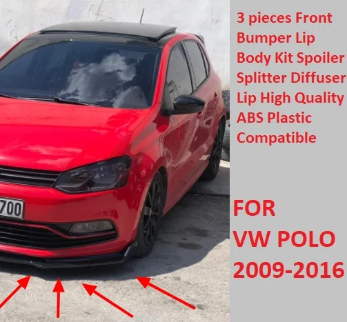 Комплект для Volkswagen Polo 6R 6C комплект переднего бампера губ спойлер сплиттер