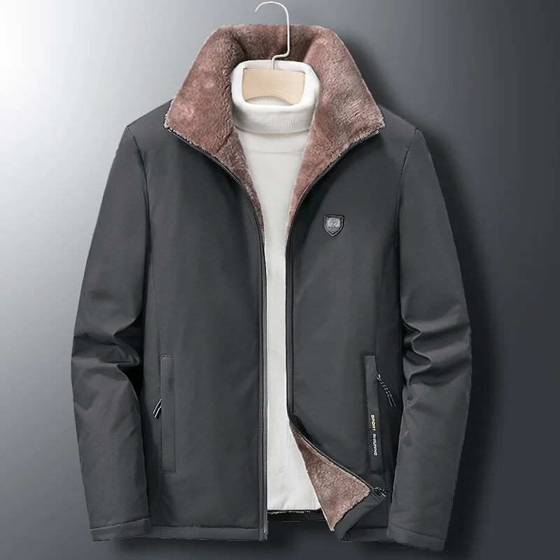 Winter coat, cotton padded jacket, cashmere thickened clothes, middle-aged and old men's cotton coat, cashmere