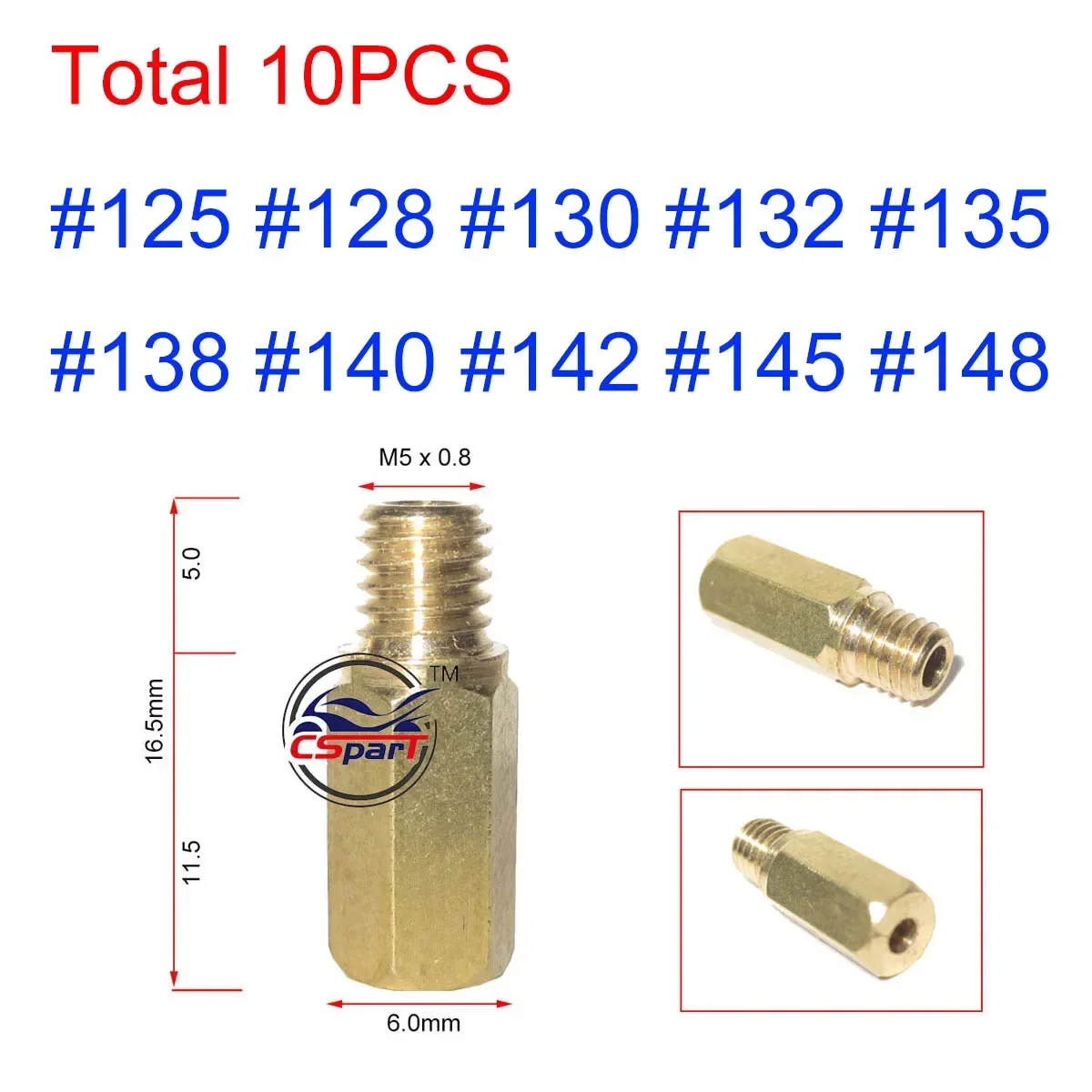 

10 шт. в наборе, карбюратор для мотоцикла, основной струйный медленный пилот, струи для PWK PWM Keihin OKO CVK NSR KSR, стандартная Форсунка инжектора