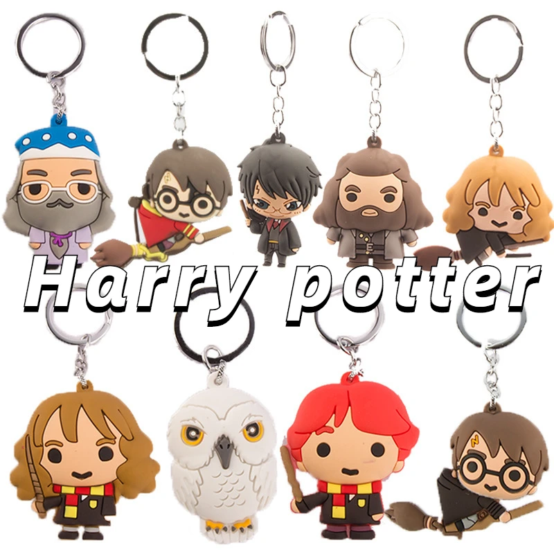 

Harry Potter Movie&TV Hot 3D Q Style PVC Keychain Dobby Hermione Malfoy Ron Weasley Snape Party Key Ring Bag Pendant Gifts