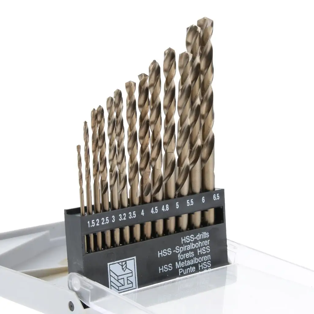

Pack of 13 M35 Twist Drill Bit Set 1-8mm thickness Drilling 1.5mm-6.5mm