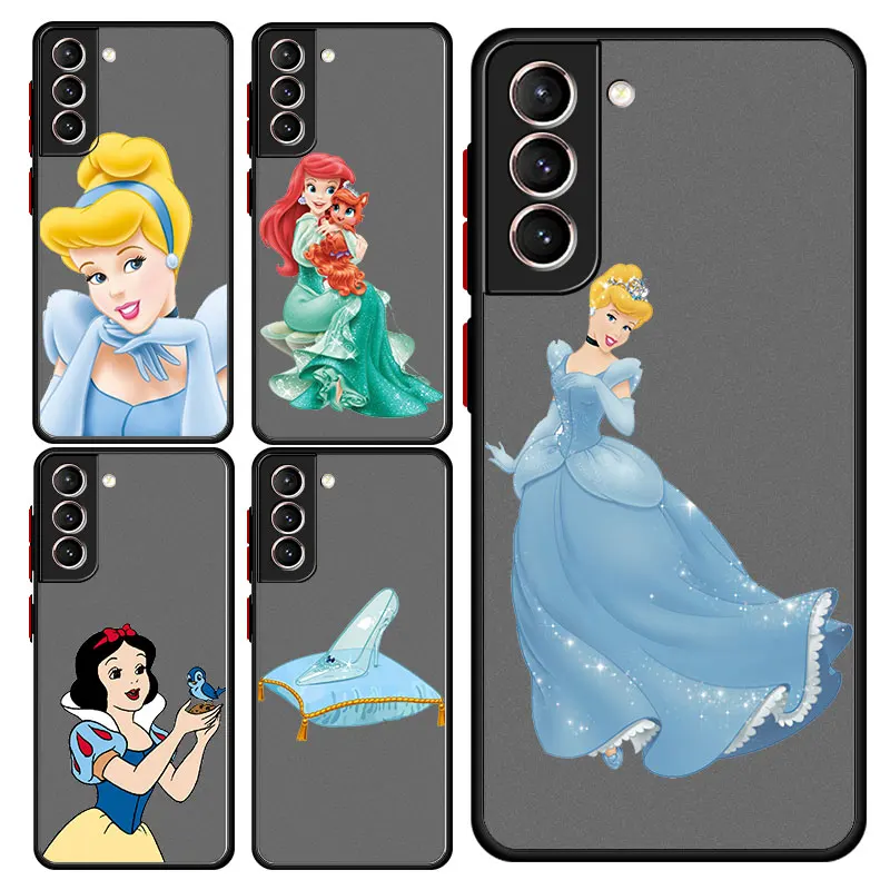 

Ультраматовый чехол для Samsung Galaxy S10e, S9, S8, Note 10 Plus, S10, Note 10Lite, Note 20, Принцесса Диснея, белоснежная, кристальная обувь, Эльза