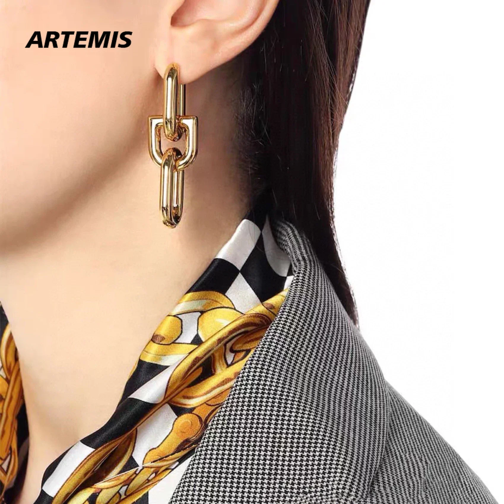 

Модные знаменитые дизайнерские простые серьги с подвеской, золотые и серебряные дизайнерские стильные серьги, брендовая Роскошная бижутерия, тренд